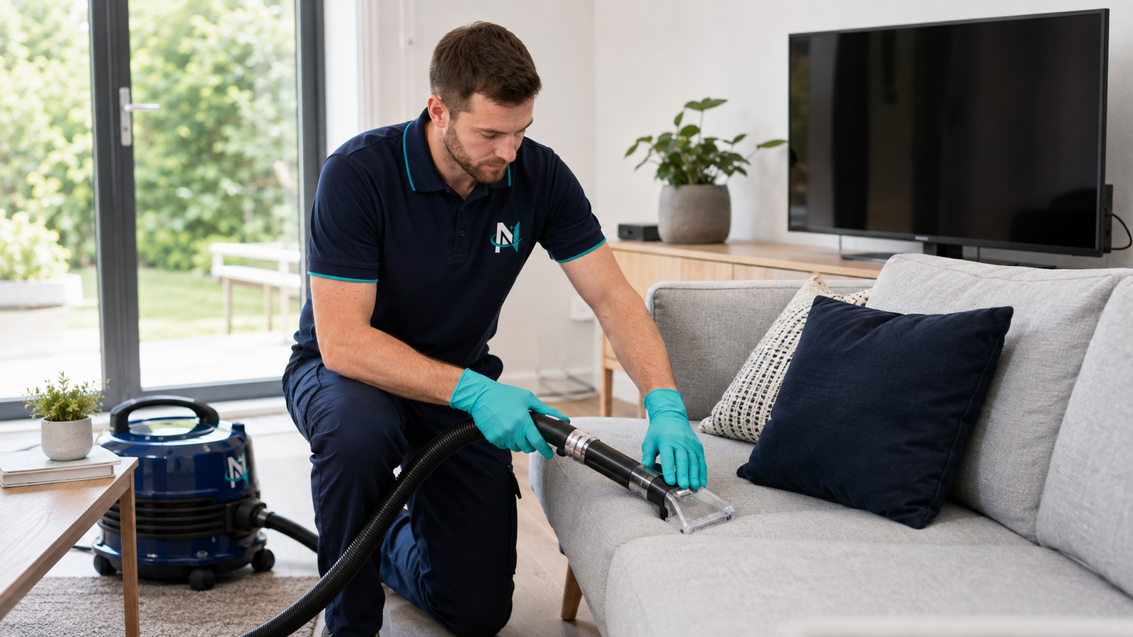 Novaris cleaner treating soft furnishings
