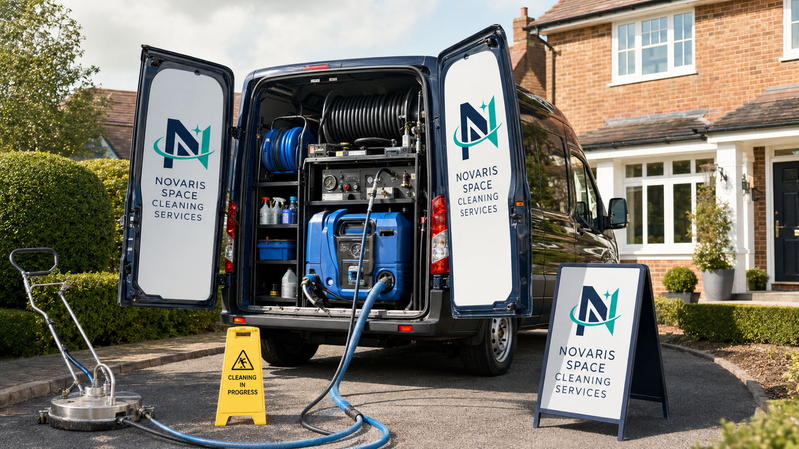 Novaris cleaning van arriving at a British home