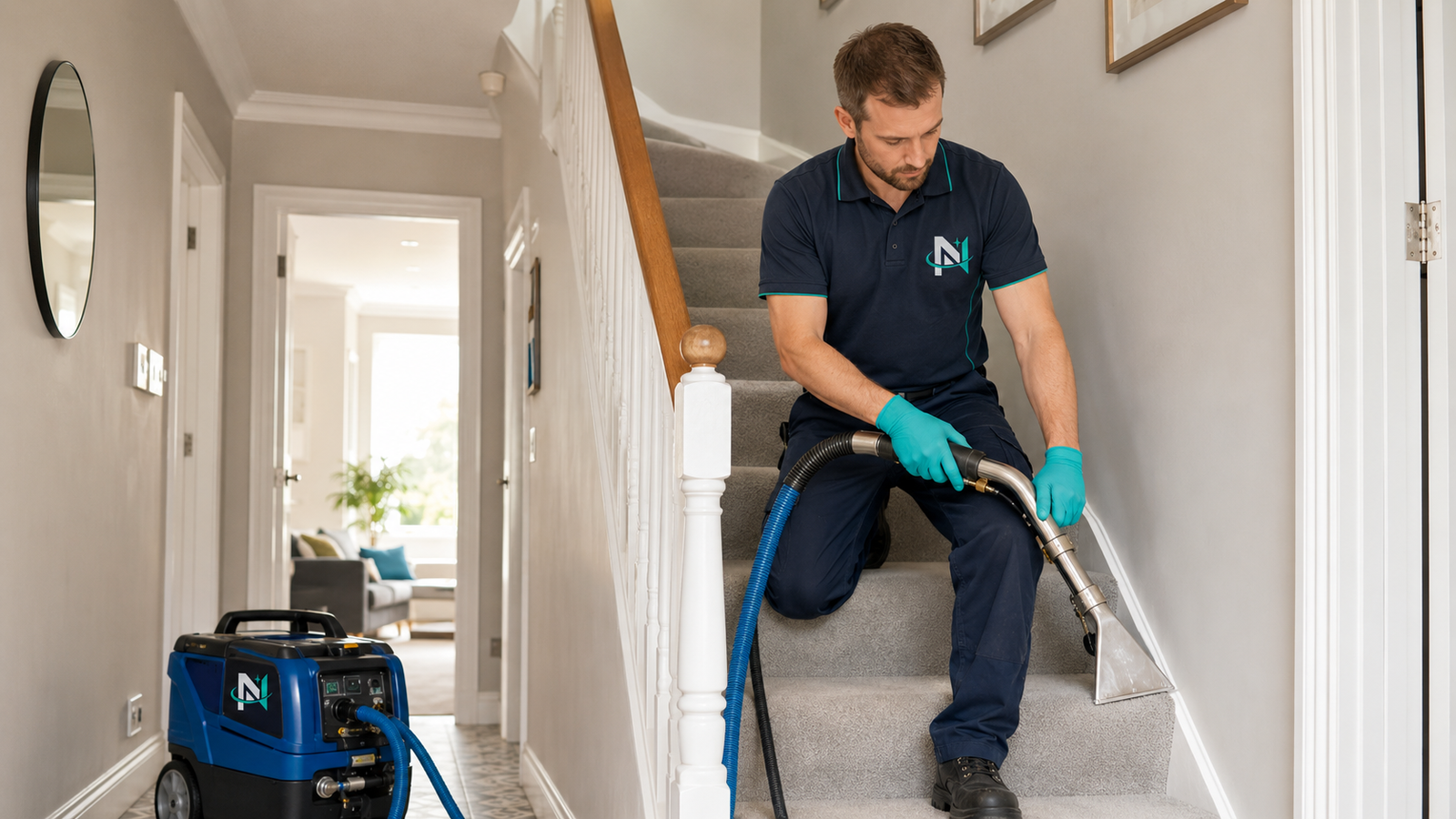 Professional stair carpet cleaning in Glastonbury